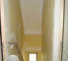Plafond des escaliers avant d'être cassé