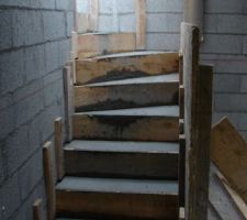 Les escaliers pour aller au 1er