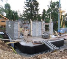 ON devine les porte fenêtres donnant sur la future véranda(façade sud-ouest)