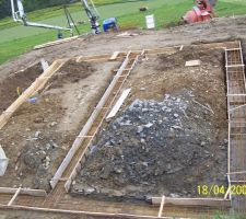 Coulage des fondations,a la pompe de 50 metres