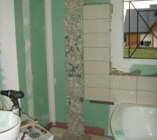 Mise ne plce des premiers carreaux