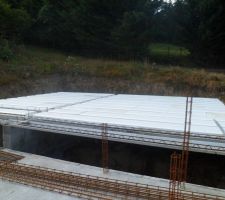 Dalle de la partie nuit. Hourdis polystyrene Knauf. Up de 0.19