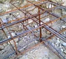 Ferraillage des fondations, détail.