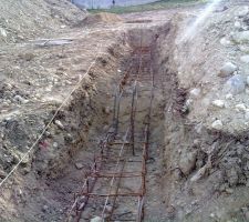Ferraillage des fondations pour le vide sanitaire.