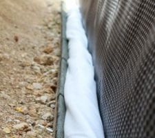 Pose du géotextile sur le drain