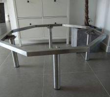 Table basse inox en cours de réalisation