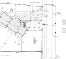 Plan de masse modifié avec le garage perpendiculaire à la rue