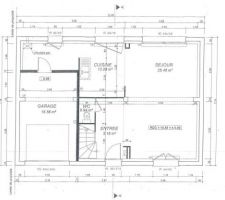 Plan RDC (des modifications sont en cours sur le WC et création d'un placard dans l'entrée avec cloison séparative donnant sur le salon)