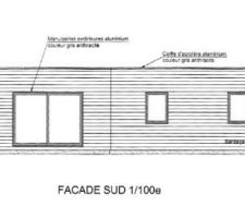 Plan vue façade sud