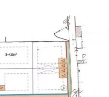 Plan et orientation du terrain (not&eacute; S=425 m&sup2;)
