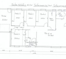 Plan de la maison VERSION 3 :
- augmentation de la taille de la SDB qui passe à plus de 9 m², avec décallage de la cloison
- diminution de la taille du salon / SàM d'environ 2 m²
Projet qui nous semble plus pertinent ?!