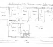 Plan VERSION 2 (dernier validé auprès du constructeur) de la maison avec cloison séparative hall / salon. La porte des WC (entrée) s'ouvrira à l'intérieur et non sur le hall.