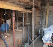 Fondation coulée, poteaux aussi...