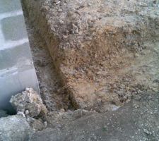 Rattrapage de la profondeur de semelle de la maison mitoyenne.