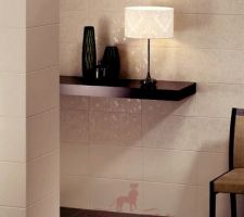 Carrelage salle d'eau parentale NAZCA brun et blanc