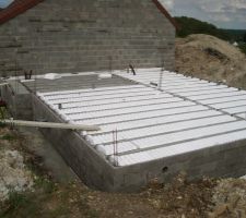 Poutrelles et hourdis en place