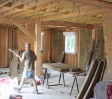 Isolation PLafond RDC, laine de roche 120mm entre solives