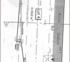 Plan du Terrain : le sud se trouve vers le haut &agrave; gauche du terrain