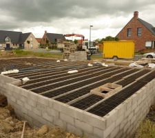 Vue d'ensemble des entrevous pour la dalle du RdC