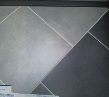 Carrelage gris clair / salon cuisine et degagement
Gris anthracite WC