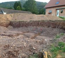 Terrassement terminé et surplus de terre évacué