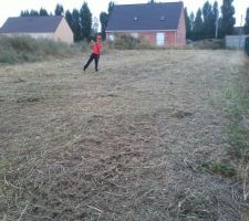 En cours de debroussaillage par l'agriculteur