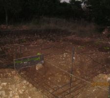 Pose des ferraillages.