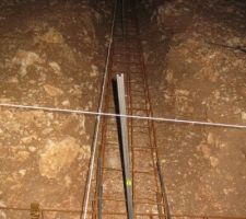 Pose des ferraillages.