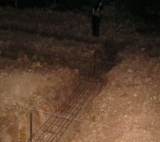 Pose des ferraillages.