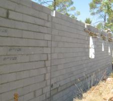 Coffrages et coulage des linteaux.