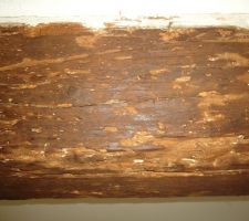 Poutre cuisine endommagée, centre de la pièce.