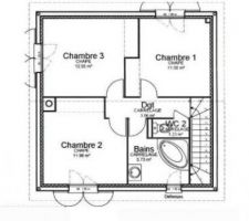 Les chambres et la sdb qui seront surement plus grande sur le plan definitif.