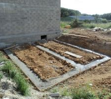 Fondations du garage d'environ 40m2 en cours