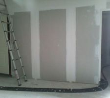 Vue du salon porte gauche wc, porte droite chambre parentale