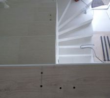 Pose du garde-corps : per&ccedil;age des trous des poteaux