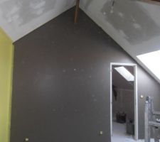 La peinture avance bien!plus que le plafond avec la peinture bio a faire
