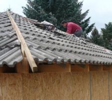 Aux angles, mise en place d'un linteau
