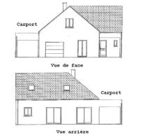 Vue arriere et face avec carport