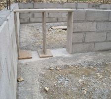 Coffrage bois avant mise en place poutrelles