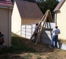 Clôture en panneaux béton à crépir ensuite