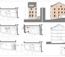 Plans du projet : élévation toiture et création terrasse