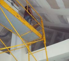 Ponçage de la mezzanine avec une girafe...
