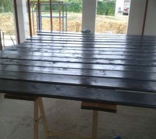 Peinture des bandeaux avant la pause