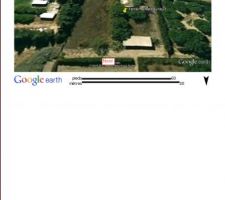 Voici notre terrain :868m2.
A ce jour il n'est pas encore viabilis&eacute;.
Il y a la voie f&eacute;r&eacute;e au sud, mais il ne passe que de trains de marchandises par jour, et aucun le week-end
Il y a un cabanon au nord du terrain et un bassin existant au centre que l'on va essayer de concerver