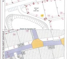 Voic le plan de notre terrain (lot 43) avec exposition plein sud c&ocirc;t&eacute; Jardin.