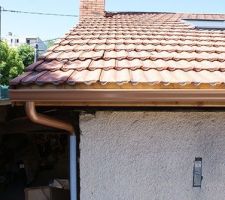 Pose des cheneaux en alu couleur cuivre