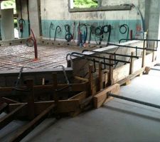 Coffrage des marches de la cuisine