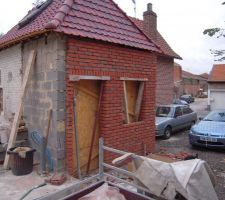 La brique finie sur la buanderie