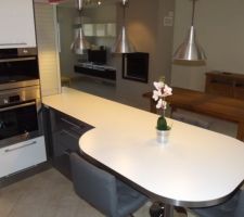 La table et le plan de travail hauteur 95cm