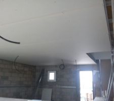 Placo du plafond du RDC terminé